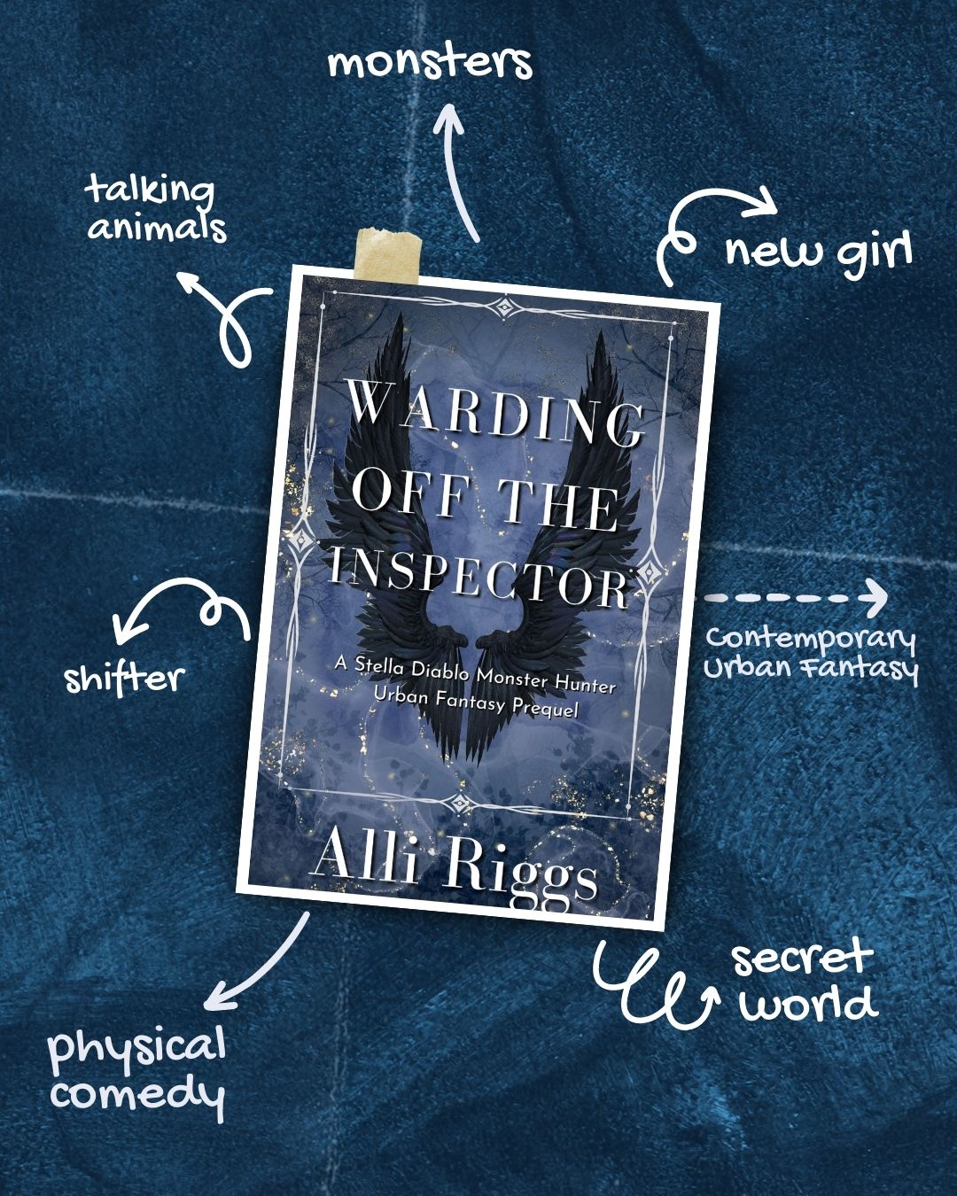 Warding off the Inspector: an urban fantasy novella about a woman who is brand new at a veterinary clinic for magical creatures. He boss is out of the office the day the inspector comes to town, and he doesn't know that magical creatures exist! She must keep the inspector busy while her colleagues hide the creatures and all evidence of magical activity. Chaos ensues!